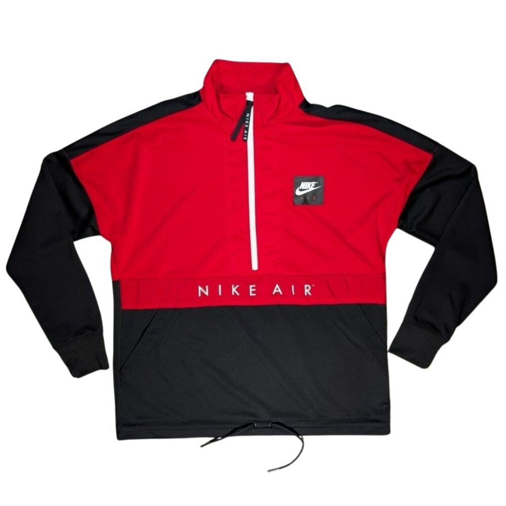 Nike Air Half Zip Pullover Jacket Men’s Large Red Black Athletic Track Top